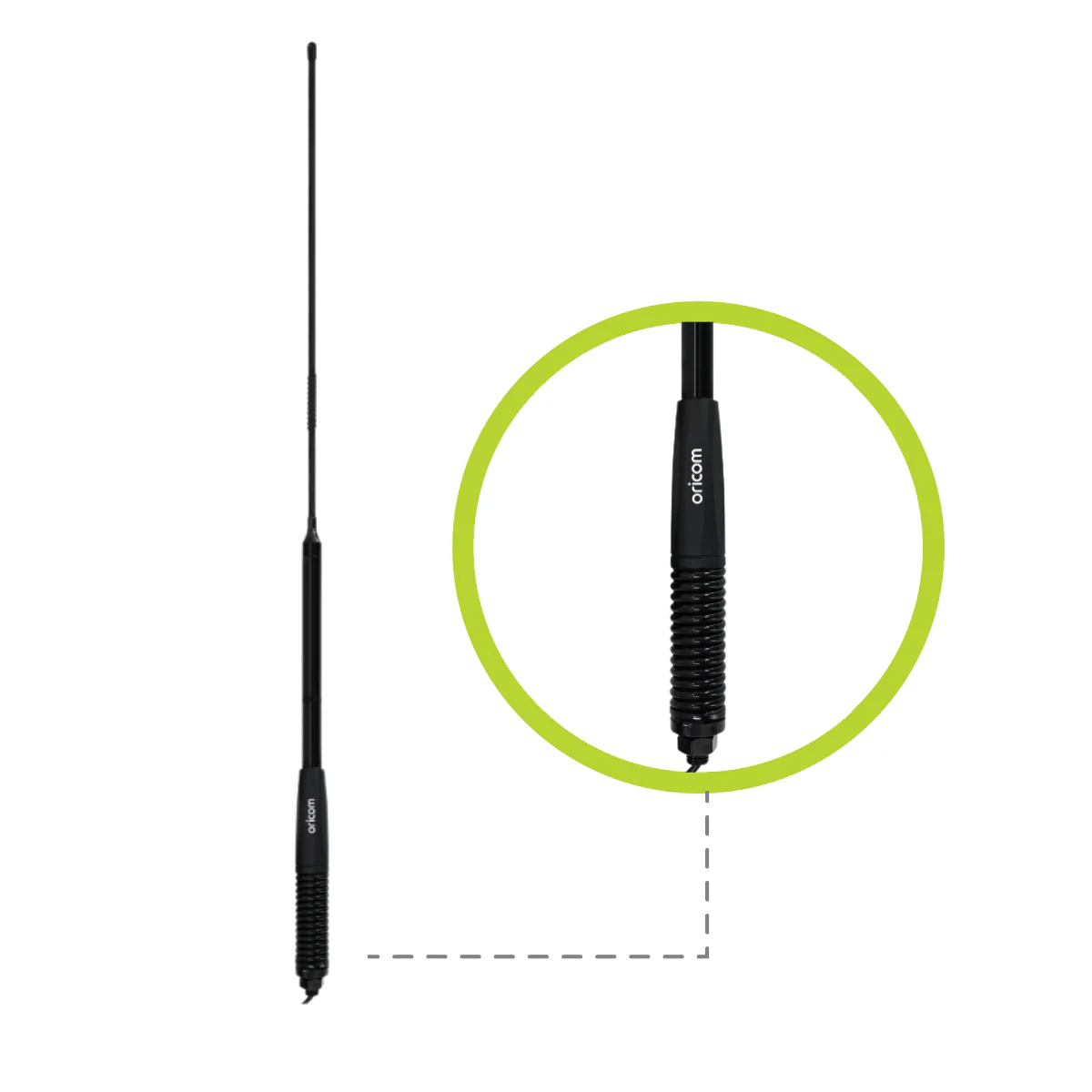 ANU1106 2-in-1 All-Terrain UHF CB Antenna for low/high gain (3dbi/6.5dbi)