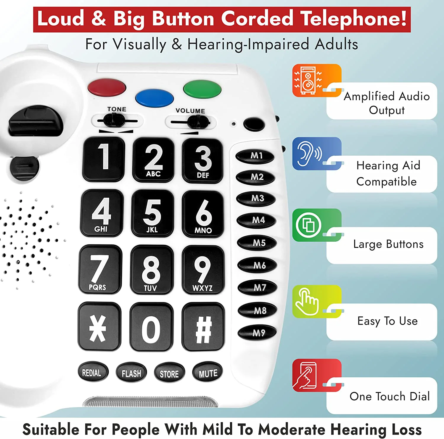 TP100WH Amplified Big Button Phone - Image 4