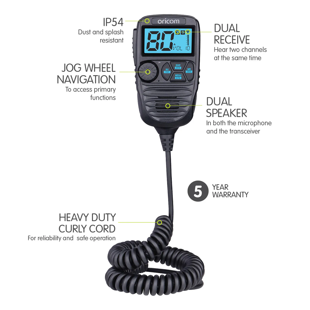 DTX4200XDV Dual Receive UHF CB Radio with 12/24 Dual Voltage - Image 4