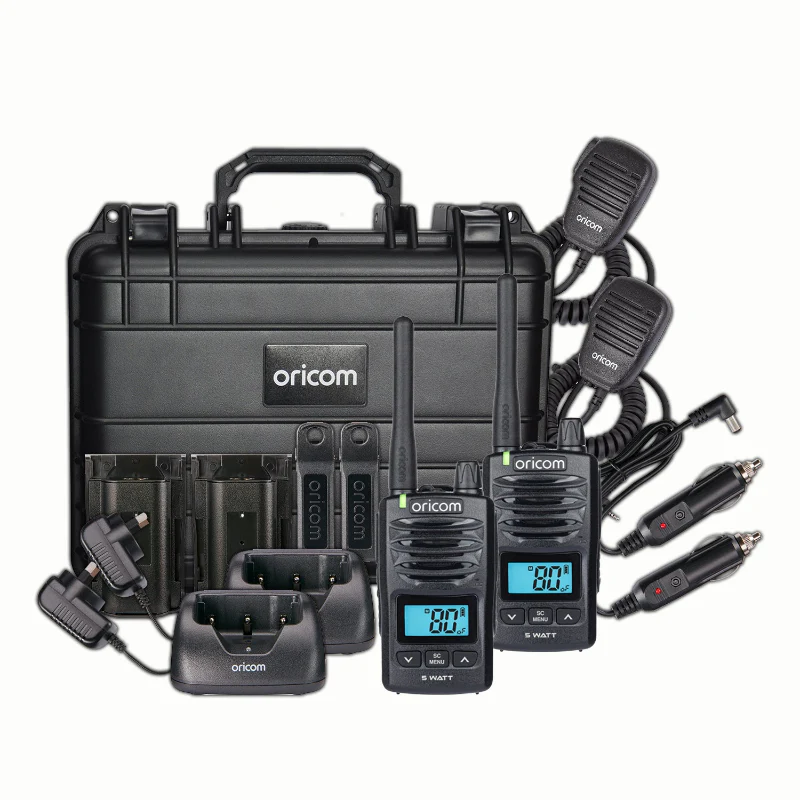 DTXTP600 5 Watt IP67 Waterproof Handheld UHF CB Radio Trade Pack (Twin Black Radios)