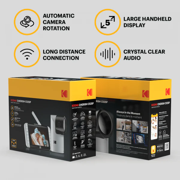 C525P-2 5" Smart HD Video Baby Monitor + Motorised Pan-Tilt Camera - Image 2