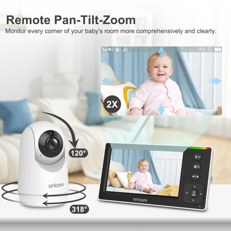 SC430 4.3" Video Baby Monitor With Motorised Pan-Tilt Camera - Image 5