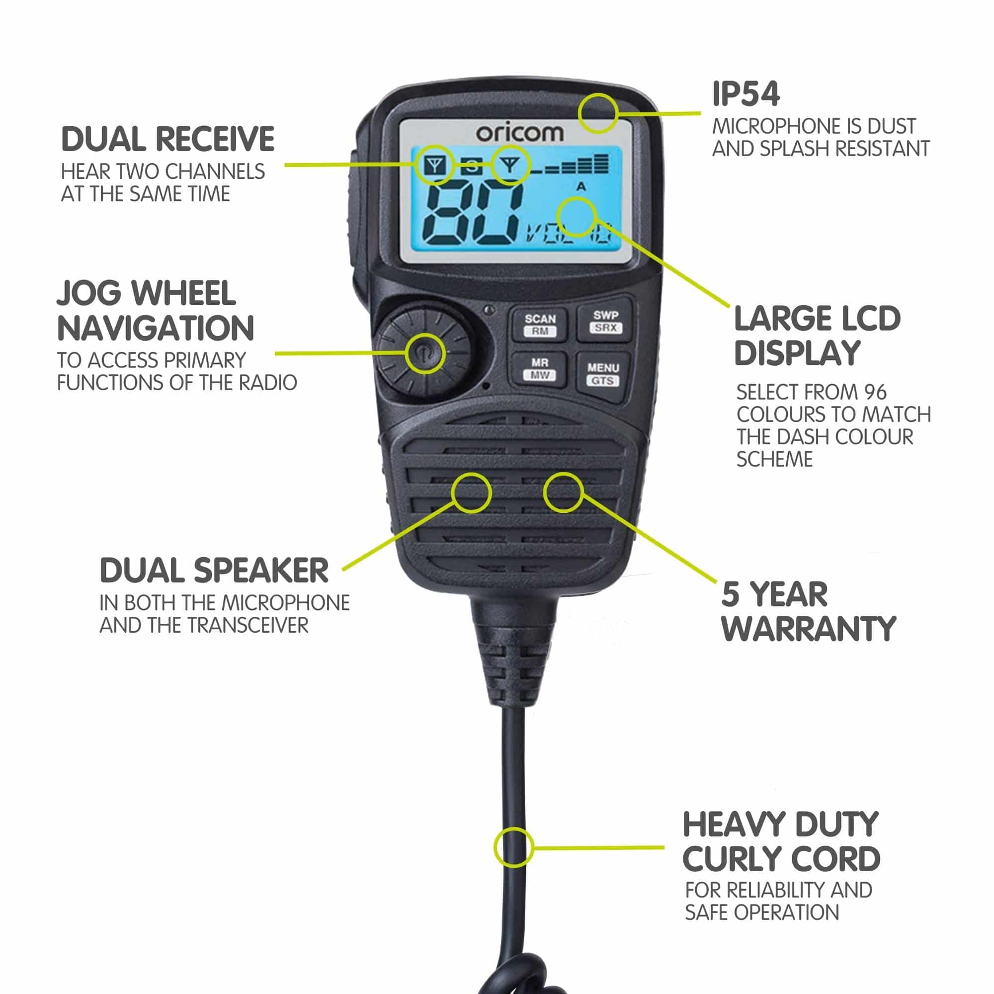 UHF350DRAH - Dual Receive UHF CB Radio + Handheld Value Pack - Image 2